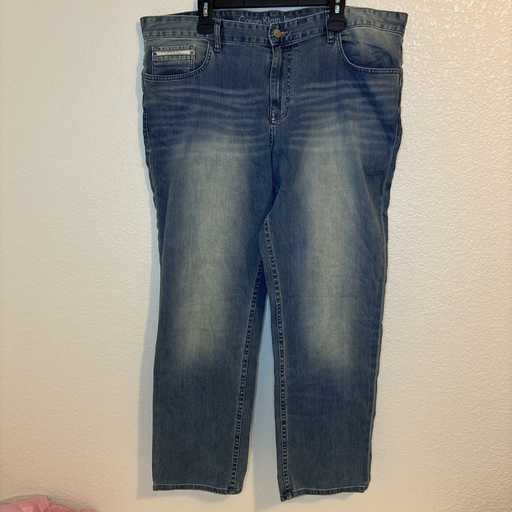Calvin Klein Men's Blue Jeans Slim Fit Size‎ 40x30 Cotton Blend Medium Wash
